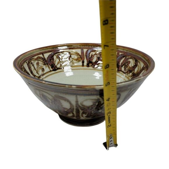 Louis Mideke Studio Pottery Northwest Oriental Asian Inspired Abstract Art Bowl - Picture 5 of 7